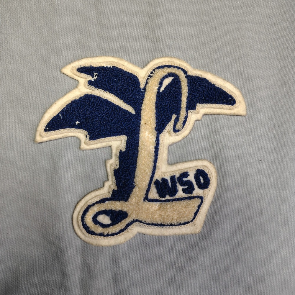 Vintage Chenille Varsity Letter L Patch Blue WSO Letterman Jacket Wing Bird